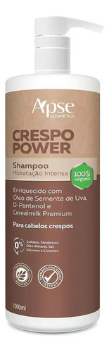  Shampoo Crespo Power Apse 1l Hidratação Maciez Low Poo