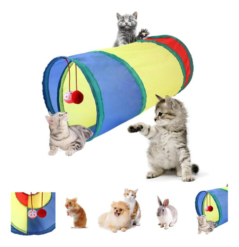 Brinquedo Pets Túnel Labirinto Para Gatos Cães 50x25cm