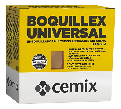 Cemix Junta Boquillex 5 Kg Colores Blanco, Beige, Negro, Cho | MercadoLibre