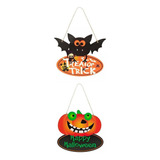 2x Decoración De Puerta De Halloween Placa Colgante Placa