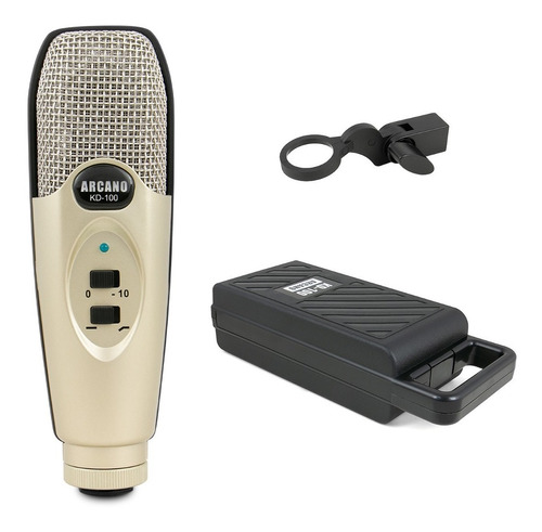 Microfone Condensador Xlr Arcano Kd-100 C/ Maleta