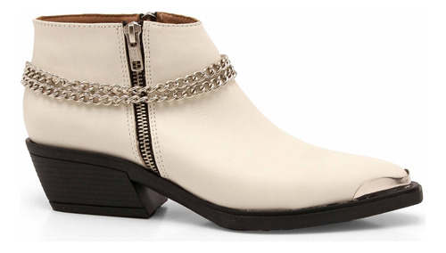 Texana Botas Cortas Mujer Cuero Cadenas Desmontables Heben  