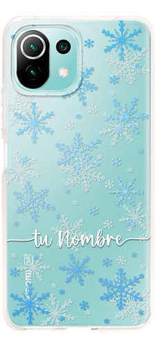 Funda Para Xiaomi  Navidad Copos De Nieve Con Tu Nombre