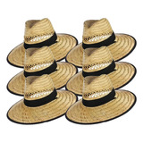 Pack 6 Sombrero De Paja Para El Sol De Playa Gorro Verano 