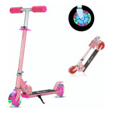 Patinete Plegable Ajustable Con Luz Led Regalo Para Niños