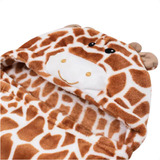 Manta Cobertor Bebe Loaní C/ Capuz Bordado Girafa Marrom Unissex