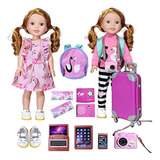 American-14-inch-girl-doll-travel-suitcase-play-set Doll- Ro