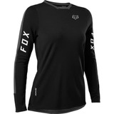 Polera Bicicleta Mujer Defend Pro Manga Larga Negro Fox