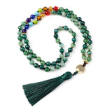 Japa Mala Aventurina / 7 Chakras 108 Cuentas 6mm. Importado 