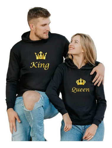 2 Sudaderas De Novios Rey & Reyna Moda Casual Pareja Mod3