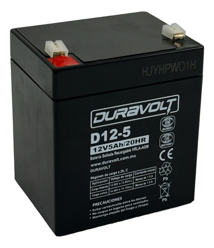 Bateria Recargable 12v 5amp Sellada Duravolt D-12-5 Carrito