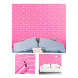 Papel Vinilo Tapiz Adhesivo Ladrillo Rosa 10 M X 45 Cm