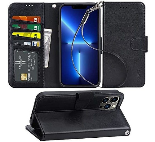 Funda Para iPhone 13 Pro Max Billetera C/correa  Negro