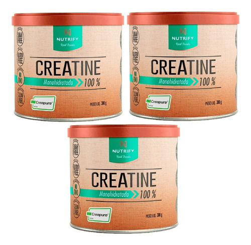 Kit 3x Creatina - Creatine Creapure - Nutrify 300g