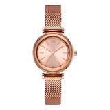 Reloj De Pulsera Enso Mujer Moda Original Casual Color De La Correa Oro Rosa Color Del Bisel Oro Rosa Color Del Fondo Oro Rosa