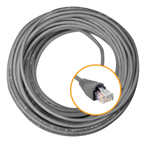 Cabo De Rede 40m Cat6 Furukawa Rj45 Cinza Gigabit S. Veloz