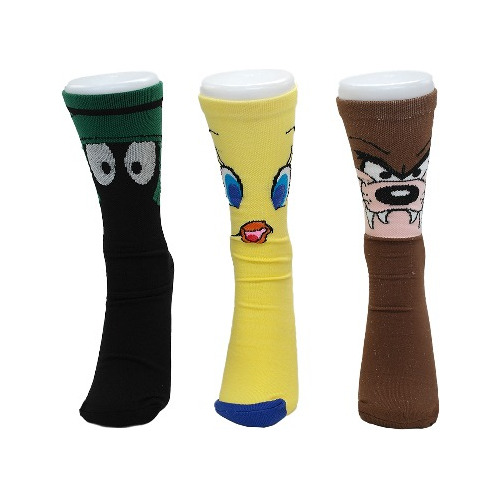 Calcetas De Los Looney Tunes, Piolin, Taz Y Marvin 3 Pares