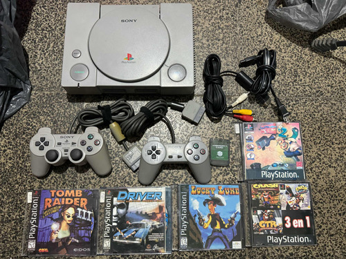 Playstation Ps1 Con 5 Juegos Copias 2 Controles Y Memoria