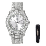 Techno Pave Reloj Elegante Para Mujer De 44 Mm Con Bisel Sol