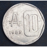 Argentina 10 Australes 1989 Orientación Medalla Error Rara 