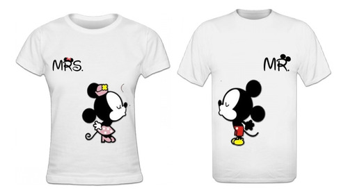 Poleras Estampadas De Pareja Mickey Y  Minnie 2