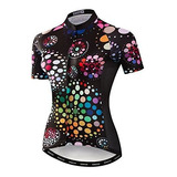 Mujer Ciclismo Manga Corta Jersey Bicicleta Ropa Flores Chaq