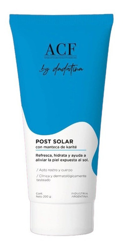 Acf By Dadatina Crema Post Solar  Camuflaje Uv X 200 G