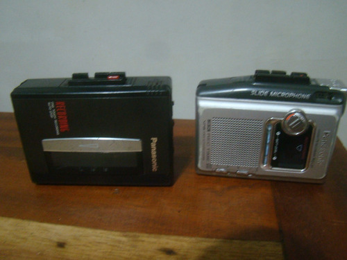 2 Mini Gravador Cassette Panasonic Ñ Funcionam , Ler Descr