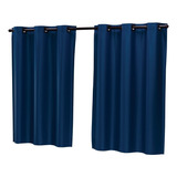 Cortina P/ Quarto 2,20 X 1,30 Mts Blackout Corta 100% A Luz Cor Azul-marinho