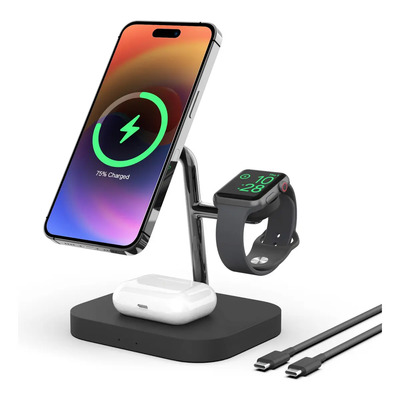 Soporte De Carga Inalambrica 3 En 1, Wireless Charger Tecnología Cargadora Magnetica Charging Stand De Escritorio, Para iPhone\u002FAirPods\u002Fapple Watch | Envío gratis