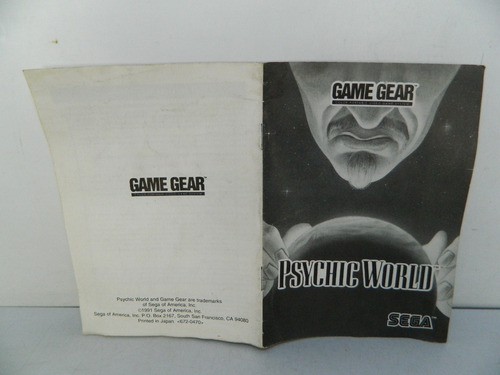 Só O Manual Do Psychic World Original Sega P/ Game Gear