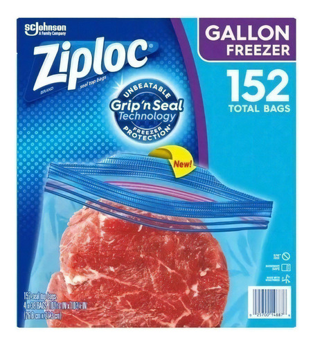 Bolsas Ziploc Easy Open De 1 Galón Para Congelador 152 Pzs 