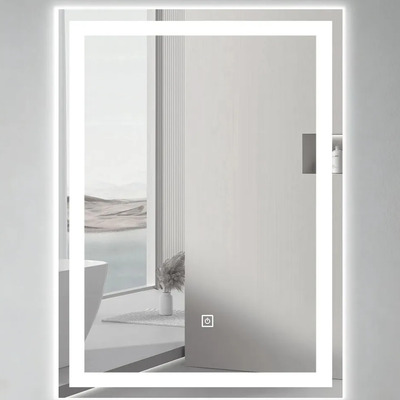 Espejo rectangular con luz LED, luz táctil, tocador de pared, baño, vestidor, 3 luces, 37,5 x 52,5 cm, Einnoe | MercadoLibre
