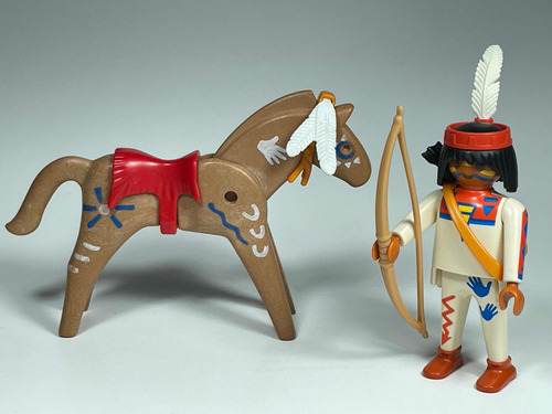 Playmobil Western Indian Indio Guerreiro Cavalo Velho Oeste