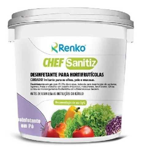 Desinfetante Em Po Hortifruticulas Alimentos Chef Sanitiz 1k