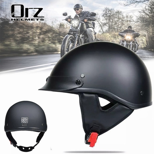 Casco Motocicleta Chopper De Media Cara Certificado Dot