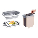 Basurero Plegable Basurero Cocina+ Tabla De Cortar Plegable