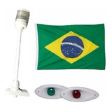 Kit Luz Mastro Alcançado Led Olho De Tubarão Bandeira Branco