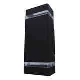 Aplique Bidireccional Para Dicroica Exterior Aluminio Mao 2 Color Negro