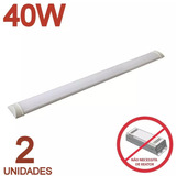 Luminaria Tubular1,20cm Sobrepor Slim Calha 40w Kit C/2