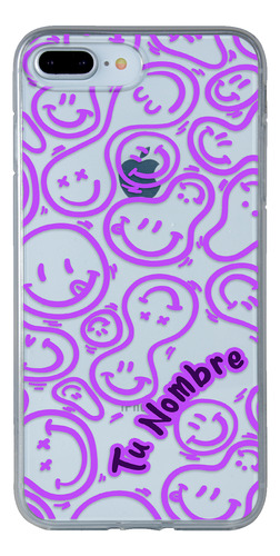 Funda Para iPhone Para Mujer Happy Faces Con Tu Nombre