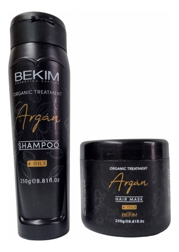 Set Argan 4 Oils Bekim Shampoo 250g + Mascara 250g