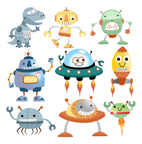 Clipart Robot Robotica Colores Vivos 1