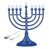 Menorá/candelabro Aviv Judaica Azul