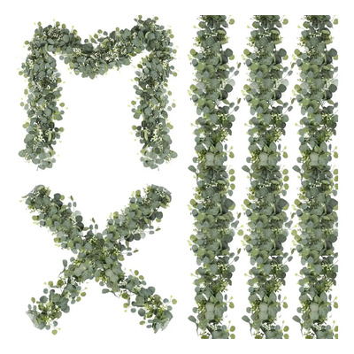 5p Guirnalda Eucalipto Artificial Planta Decoración Con Flor | MercadoLibre