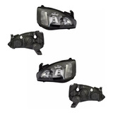 2 Faros Negro Cuarto Rayado Dfzp Corsa 2003 2004 2005 2006