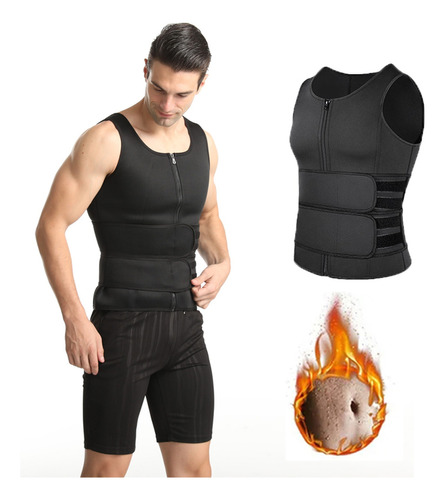 Hombre Cintura Entrenador Sauna Chaleco Fitness Corsé Body S