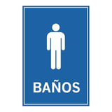 Señalética Baños Hombres Señalización 30x20cm