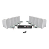 Kit Sonido Ambiental Intemperie Exteriores 80w Rms 8 Bafles 