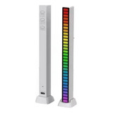 Barra 32 Led Rgb Multicolor Con Sensor De Sonido 18cms Usb Luz Multicolor - Marco Blanco